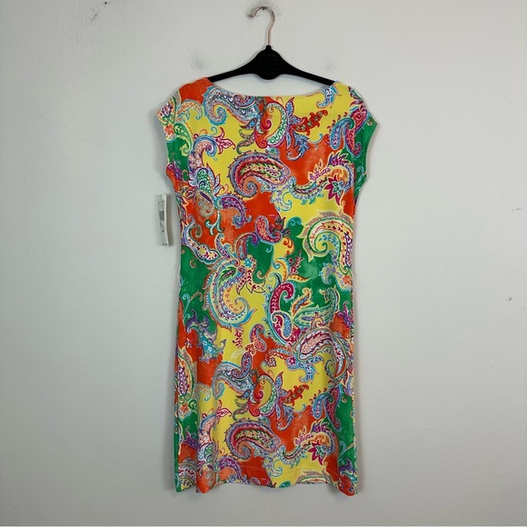 Lauren Ralph Lauren | Colorful Paisley Short Sleeve Shift Dress Size MP NWT - Picture 5 of 5